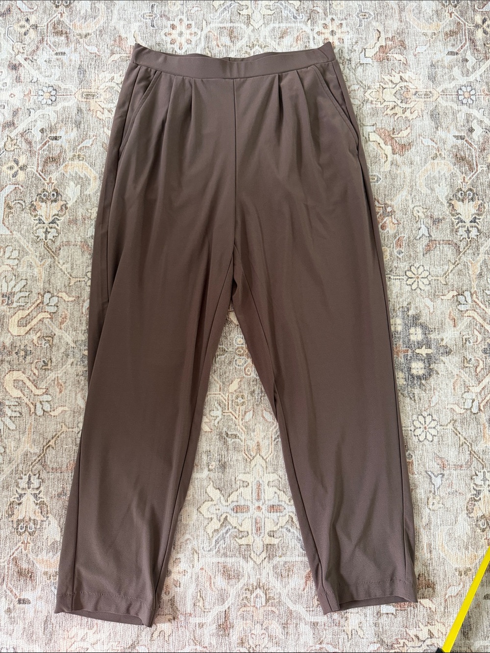 Leith Chocolate Brown Pleated Relaxed Pants
